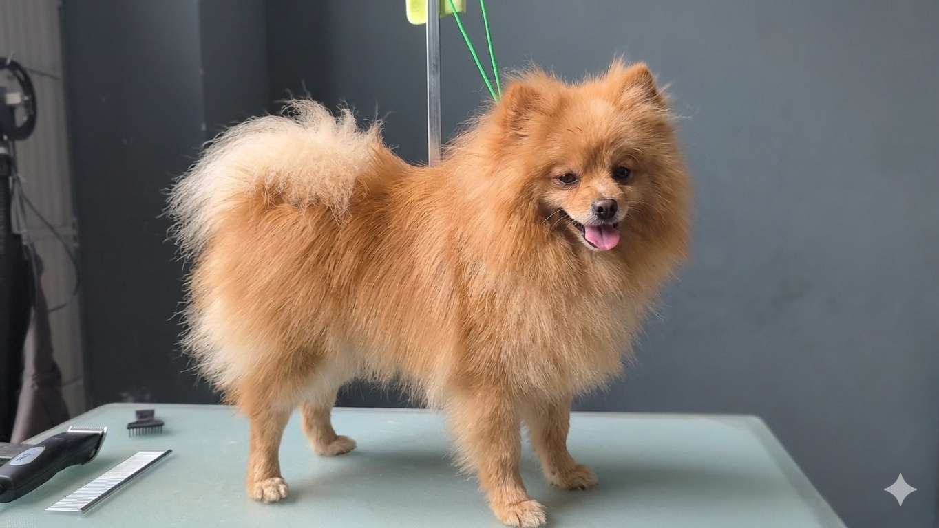 Happy Dog getting groomed at Barko Pet Spa